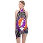 Gratefuldead Grateful Dead Pattern Halter Asymmetric Satin Top