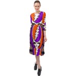 Gratefuldead Grateful Dead Pattern Ruffle End Midi Chiffon Dress