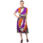 Gratefuldead Grateful Dead Pattern Keyhole Neckline Chiffon Dress