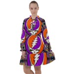 Gratefuldead Grateful Dead Pattern All Frills Chiffon Dress