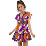 Gratefuldead Grateful Dead Pattern Flutter Sleeve Wrap Dress