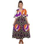 Gratefuldead Grateful Dead Pattern Kimono Sleeve Boho Dress
