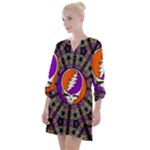 Gratefuldead Grateful Dead Pattern Open Neck Shift Dress