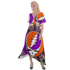 Cross Front Sharkbite Hem Maxi Dress 