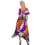 Gratefuldead Grateful Dead Pattern Cross Front Sharkbite Hem Maxi Dress