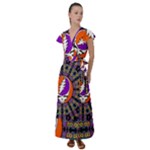 Gratefuldead Grateful Dead Pattern Flutter Sleeve Maxi Dress