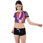 Gratefuldead Grateful Dead Pattern Tie Back Short Sleeve Crop Tee
