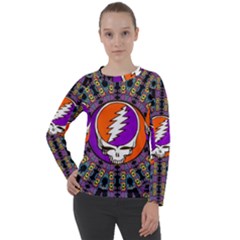 Gratefuldead Grateful Dead Pattern Women s Long Sleeve Raglan Tee from ArtsNow.com
