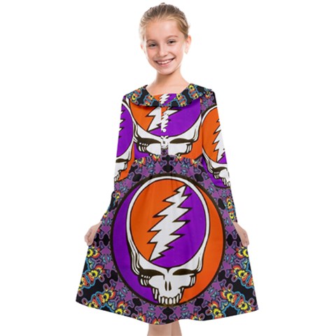 Gratefuldead Grateful Dead Pattern Kids  Midi Sailor Dress from ArtsNow.com