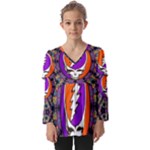 Gratefuldead Grateful Dead Pattern Kids  V Neck Casual Top
