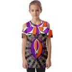 Gratefuldead Grateful Dead Pattern Fold Over Open Sleeve Top