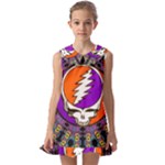 Gratefuldead Grateful Dead Pattern Kids  Pilgrim Collar Ruffle Hem Dress