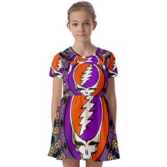 Kids  Short Sleeve Pinafore Style Dress 