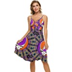 Gratefuldead Grateful Dead Pattern Sleeveless Tie Front Chiffon Dress