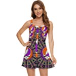 Gratefuldead Grateful Dead Pattern Ruffle Edge Bra Cup Chiffon Mini Dress