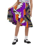 Gratefuldead Grateful Dead Pattern Kids  Ruffle Flared Wrap Midi Skirt