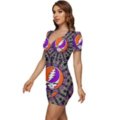 Low Cut Cap Sleeve Mini Dress 