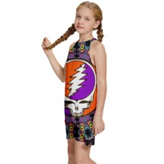 Kids  Halter Collar Waist Tie Chiffon Dress 
