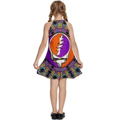 Kids  Halter Collar Waist Tie Chiffon Dress 