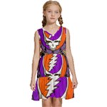 Gratefuldead Grateful Dead Pattern Kids  Sleeveless Tiered Mini Dress
