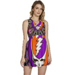 Gratefuldead Grateful Dead Pattern Sleeveless High Waist Mini Dress