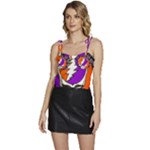 Gratefuldead Grateful Dead Pattern Flowy Camisole Tie Up Top
