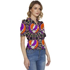 Puffed Short Sleeve Button Up Jacket 