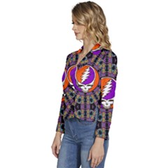 Women s Long Sleeve Revers Collar Cropped Jacket 