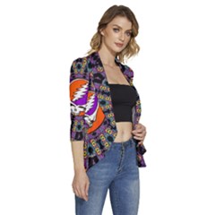 Women s 3/4 Sleeve Ruffle Edge Open Front Jacket 
