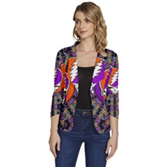 Women s One-Button 3/4 Sleeve Short Jacket 