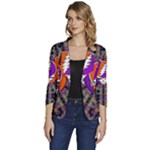 Gratefuldead Grateful Dead Pattern Women s One-Button 3/4 Sleeve Short Jacket