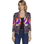 Gratefuldead Grateful Dead Pattern Women s Casual 3/4 Sleeve Spring Jacket