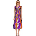 Gratefuldead Grateful Dead Pattern V-Neck Drawstring Shoulder Sleeveless Maxi Dress