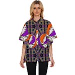 Gratefuldead Grateful Dead Pattern Women s Batwing Button Up Shirt