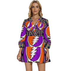 V-Neck Placket Mini Dress 