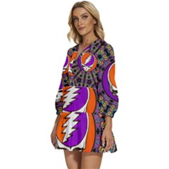 V-Neck Placket Mini Dress 