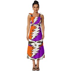 Tie-Strap Tiered Midi Chiffon Dress 