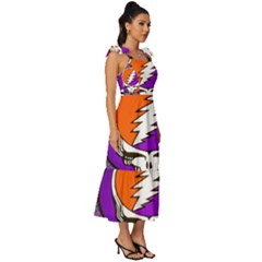 Tie-Strap Tiered Midi Chiffon Dress 