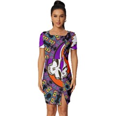 Fitted Knot Split End Bodycon Dress 