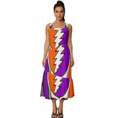 Square Neckline Tiered Midi Dress 