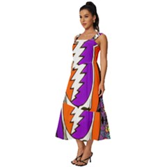 Square Neckline Tiered Midi Dress 