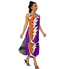 Square Neckline Tiered Midi Dress 