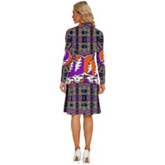Long Sleeve Shirt Collar A-Line Dress 