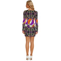 Long Sleeve Square Neck Bodycon Velvet Dress 