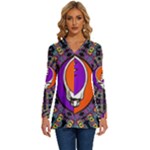 Gratefuldead Grateful Dead Pattern Long Sleeve Drawstring Hooded Top