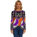 Gratefuldead Grateful Dead Pattern Long Sleeve Crew Neck Pullover Top