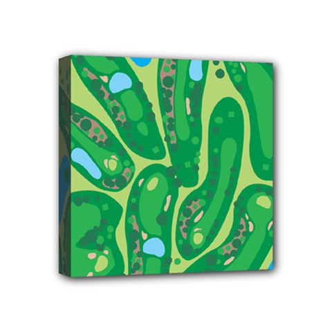 Golf Course Par Golf Course Green Mini Canvas 4  x 4  (Stretched) from ArtsNow.com