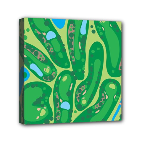 Golf Course Par Golf Course Green Mini Canvas 6  x 6  (Stretched) from ArtsNow.com