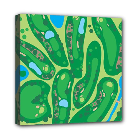 Golf Course Par Golf Course Green Mini Canvas 8  x 8  (Stretched) from ArtsNow.com