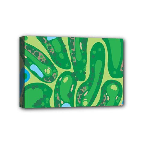 Golf Course Par Golf Course Green Mini Canvas 6  x 4  (Stretched) from ArtsNow.com
